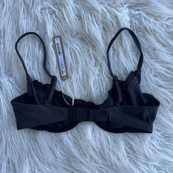 Skims Fits Everybody Lace Demi Underwire Bra Onyx Size 34C - Picture 5 of 7